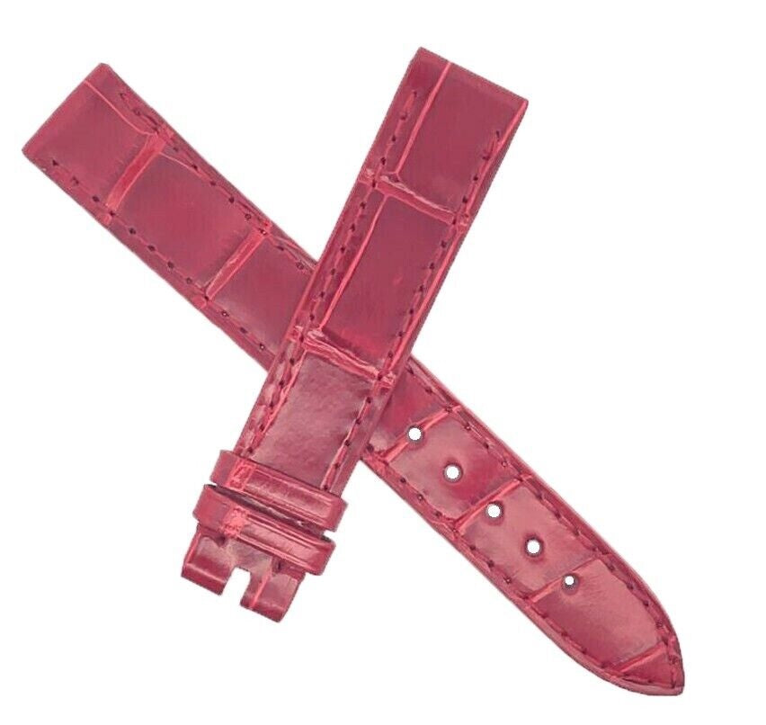 Chopard 15mm x 14mm Red  Leather Watch Band Strap B0212-0058