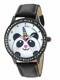 New Betsey Johnson Unicorn Panda Polyurethane Band  Ladies Watch 37245373BLK