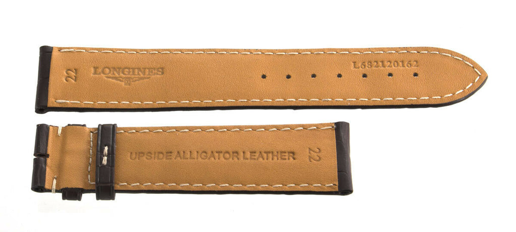 Genuine Longines 22mm x 20mm Brown Leather Watch Band Strap L682120162