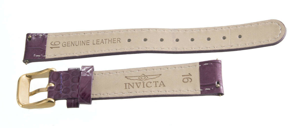 Invicta Womens 16mm x 14mm Purple Patent Leather Watch Rose Gold Buckle Band
