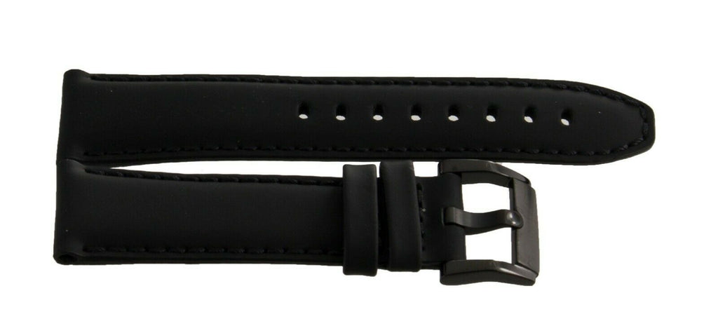 Movado 18mm x 16mm Women's Black  Leather black Buckle Watch Band 0008