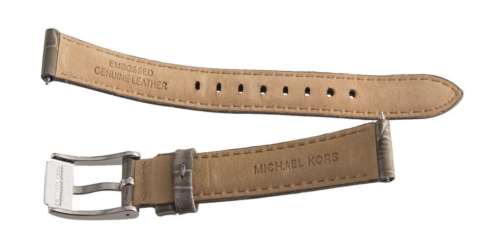 Michael Kors 16mm Olive  Alligator Leather Silver Buckle Watch Band Strap