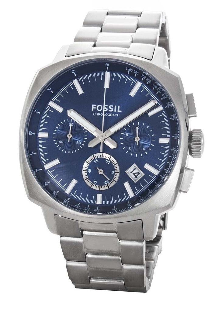 Fossil Haywood Chronograph Blue Dial Stainless Steel Men's Quartz Watch CH2983