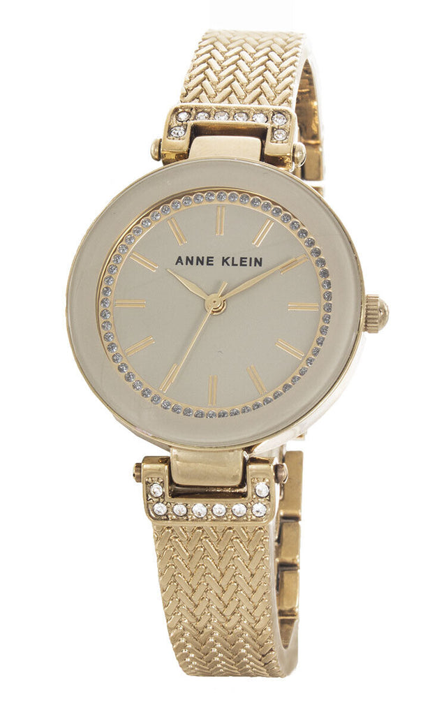 Anne Klein Women's Rose Gold Swarovski Crystal Watch and Bracelet Set AK/3394