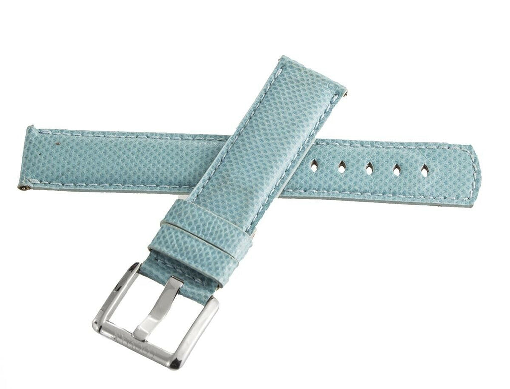 LOCMAN Men's 20MM x 20mm Turquoise Lizard Leather Silver Buckle Band