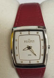 Skagen White Dial Red Leather dial Women's Watch 380SSLW