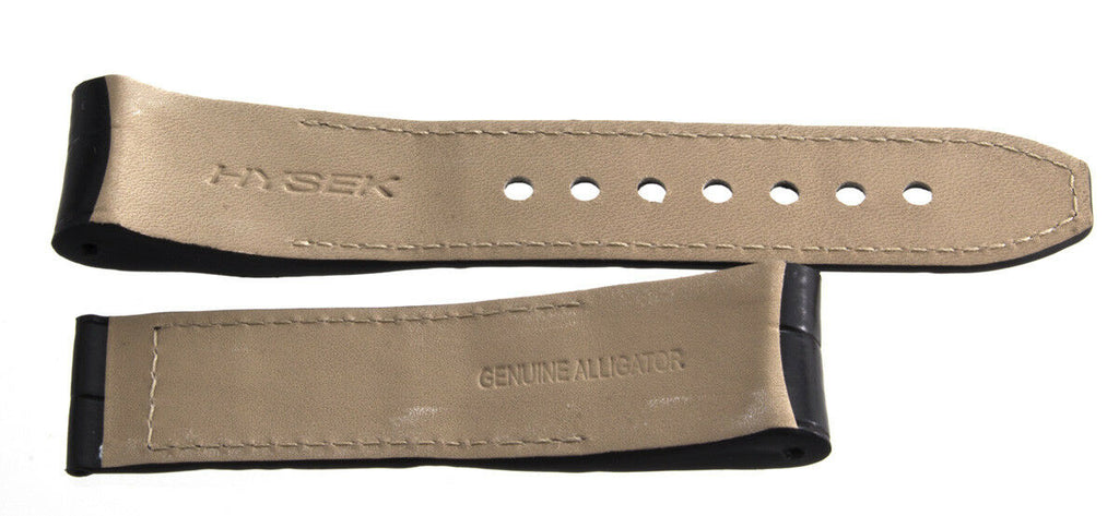 Hysek Men's 23mm x 21mm Black Leather Watch Band Strap