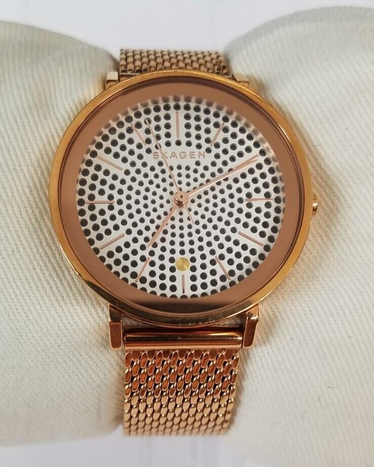 Skagen SKW2447 Hald Dot Patterned Dial Rose Gold Tone Stainless Women's Watch