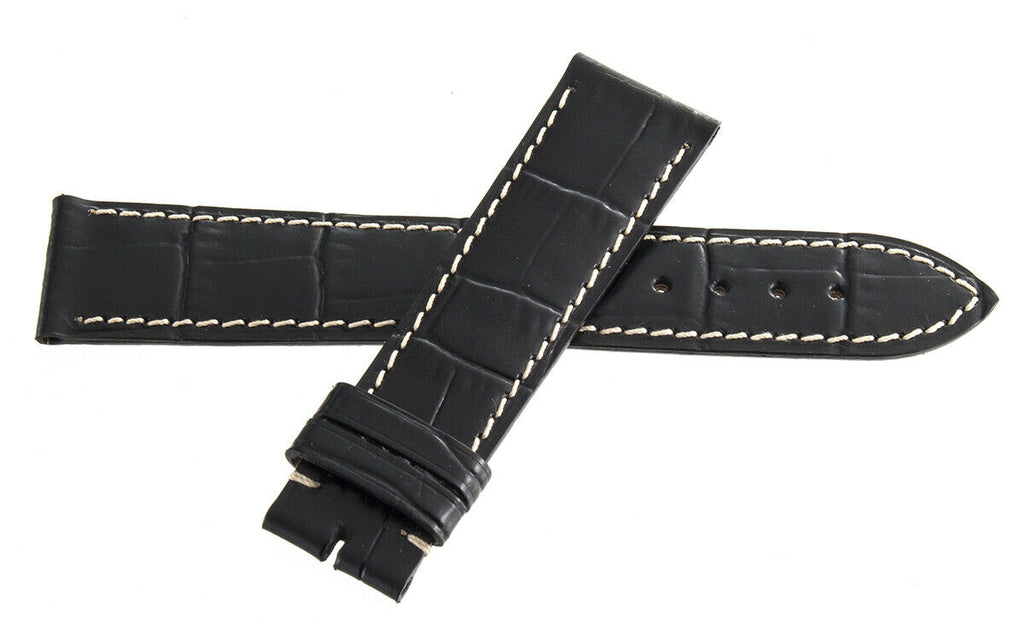 Genuine Longines 19mm x 18mm Black Leather Watch Band Strap L682142103