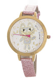 Betsey Johnson Women's Cat Crystal Pink Watch & Bracelet Set 268944GLD