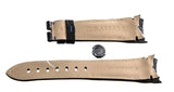 Graham 24mm x 20mm Black Leather Watch Band W/ Blue Stitching