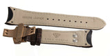 Aqua Master Mens 26mm Dark Brown Leather Rose Gold Buckle Watch Band Strap
