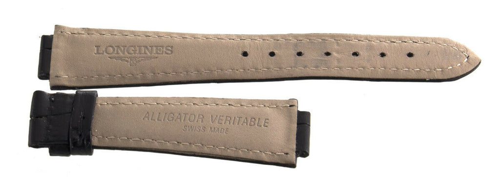 Genuine Longines 19.5mm x 15mm Black Leather Watch Band
