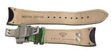 Aqua Master Mens 26mm Green Leather Silver Buckle Watch Band Strap