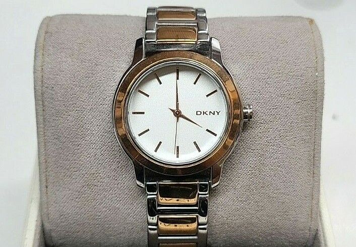 DKNY NY2211 Tompkins White Dial Two Tone Stainless Steel Women's Watch