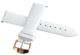 Davena White Patent Genuine Leather 20mm x 18mm Watch Band With Rose Gold Buckle