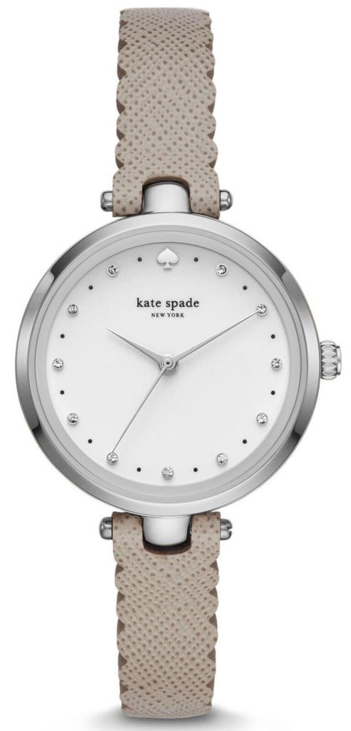 Kate Spade KSW1357 Holland Silver Tone Dial Grey Leather Strap Women's Watch