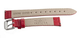 Invicta Womens 16mm x 14mm Red Leather Watch Silver Buckle Band