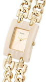 Guess Women's Gold Tone Bracelet Horn Gold tone dial Bezel Watch W11605L2