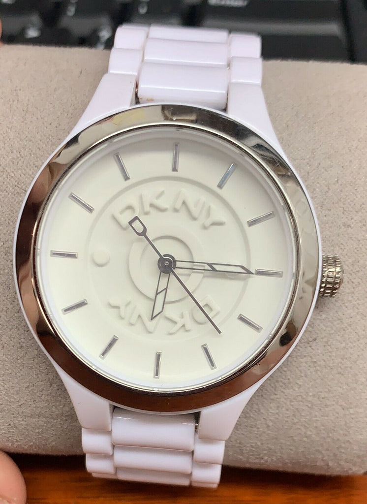 DKNY NY8192 Classic White Dial White Plastic Bracelet Women's Watch