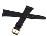 Girard Perregaux 18mm Black Lizard Leather Gold Buckle Watch Band Strap