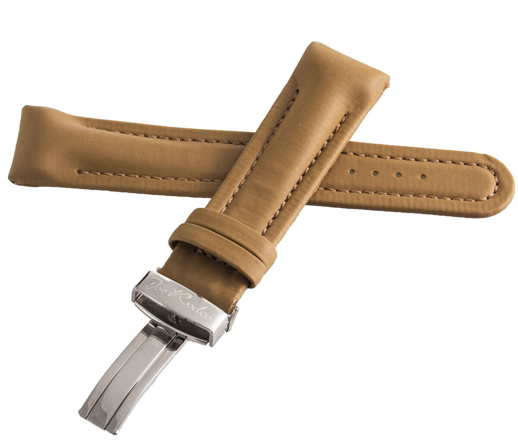 Joe Rodeo 22mm Brown Polyurethane Watch Band Strap With Silver Tone Buckle