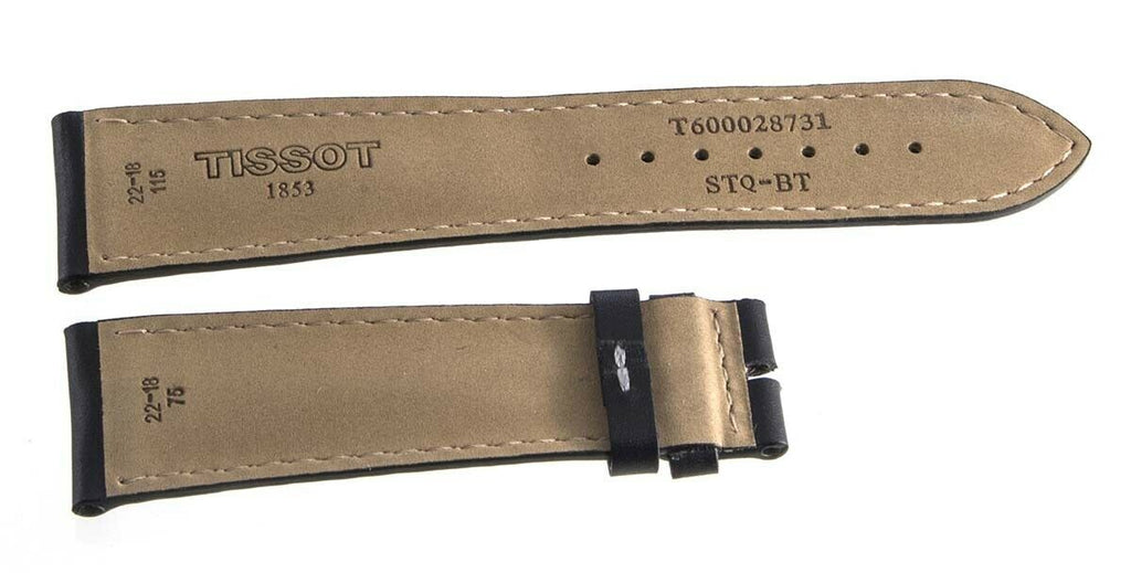 Tissot 22mm x 18mm Black Leather Watch Band Strap T600028731