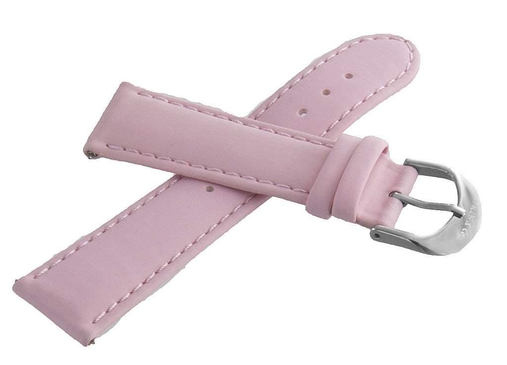 Jacob & Co. 20mm x 18mm Pink Polyurethane Rubber Band Silver Tone Clasp Strap