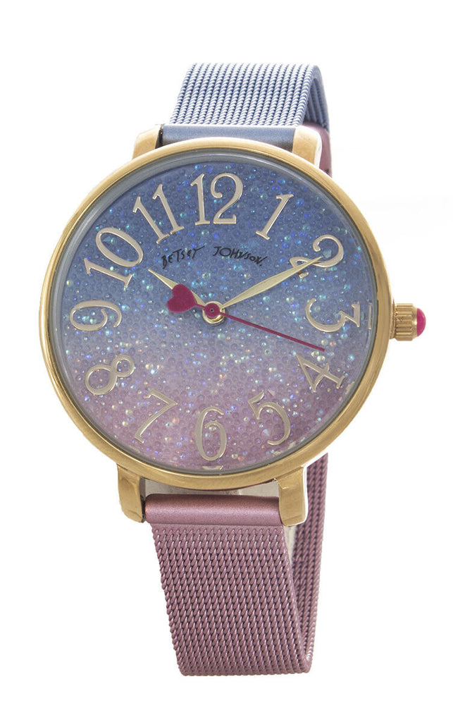 Betsey Johnson Blue & Gold Dial Gold Case Stainless Steel Watch 231341BLU