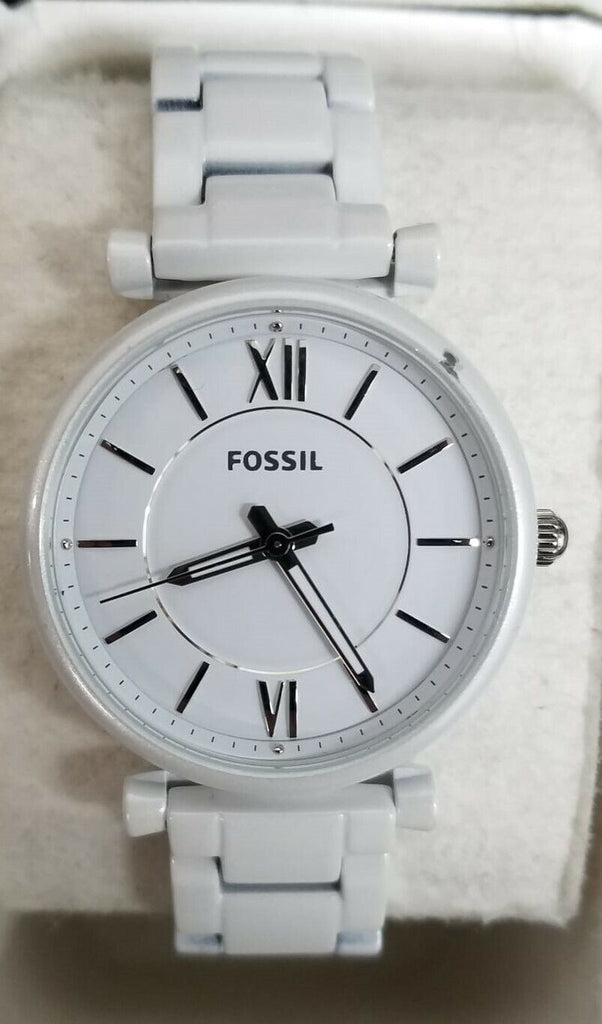Fossil Carlie Three-Hand Pearl White Stainless Steel Watch ES4401