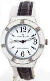 Anne Klein Women's Stainless Steel Case Leather Bracelet Watch 10-9891WTWT