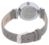 Anne Klein Women's Grey Dial Grey Leather Strap Watch W/ Crystals AK/2609