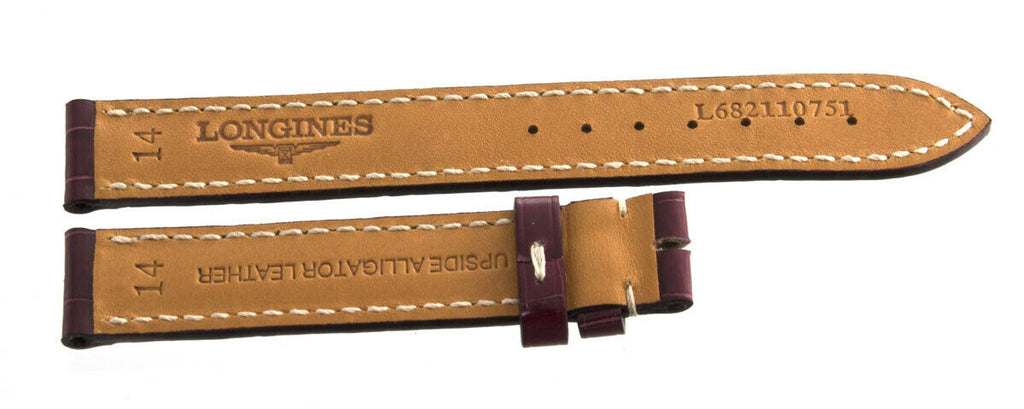 Genuine Longines 14mm x 14mm Burgundy Leather Watch Band L682110751