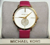 Michael Kors MK2710 Portia White Dial Pink Leather Strap Women's Watch