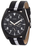 GUESS Mens Black Dial Black and White Fabric Strap Watch W90067G1