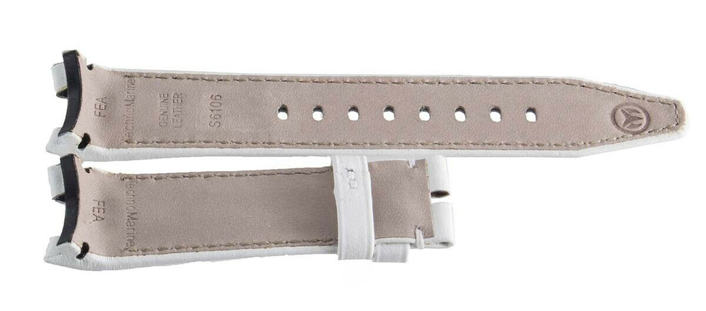 Techno Marine Men's 20mm x 18mm White Leather Watch Band Strap FEA
