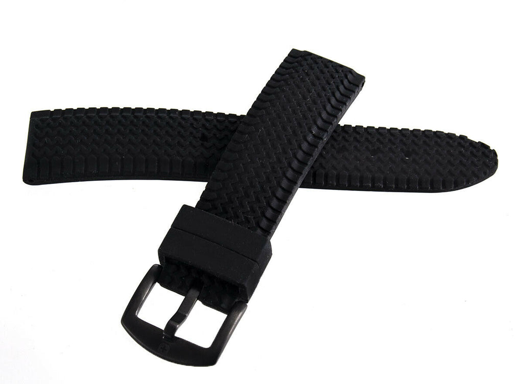 Swiss Military 22mm Black Rubber Watch Band Strap