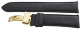 King Master 24mm Grey Leather Gold-tone Buckle Watch Band Strap