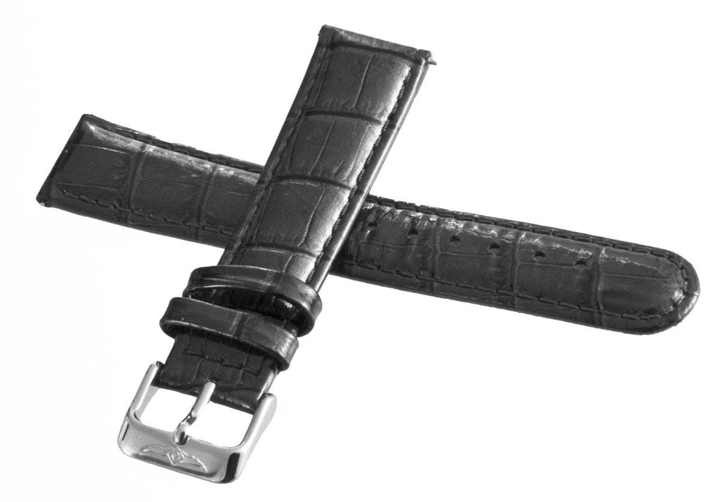 Invicta Womens 20mm x 18mm Black Patent Leather Silver Buckle Watch Band
