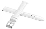 Invicta Womens 16mm x 16mm White Leather Watch Band Strap Silver Pin Buckle