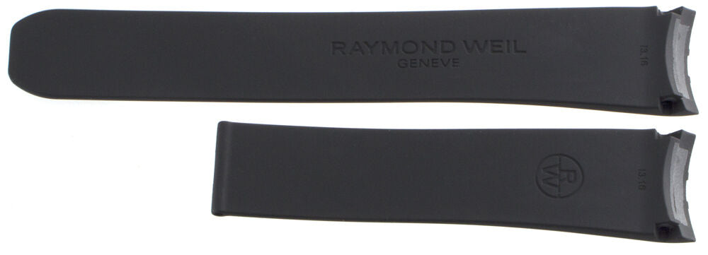 21mm Raymond Weil Mens  Black Rubber Watch Band Strap 8160-SR2-20001 3.16
