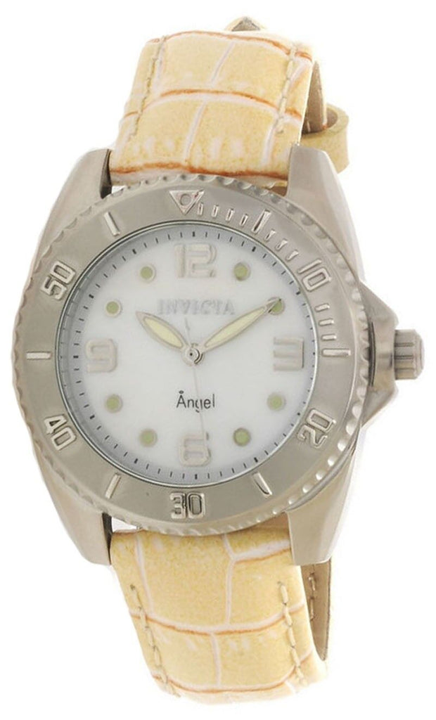 Invicta Women's Angel White Dial Beige Leather Band Watch 15003