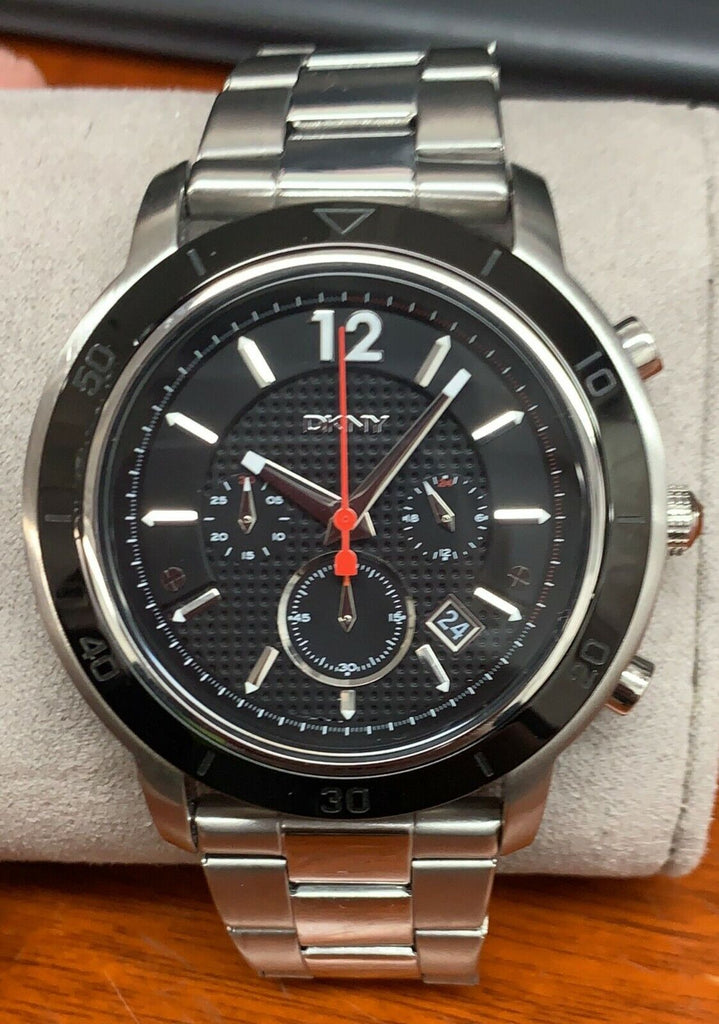 DKNY NY2164 Tompkins Black Dial Stainless Steel Chronograph Men's Watch