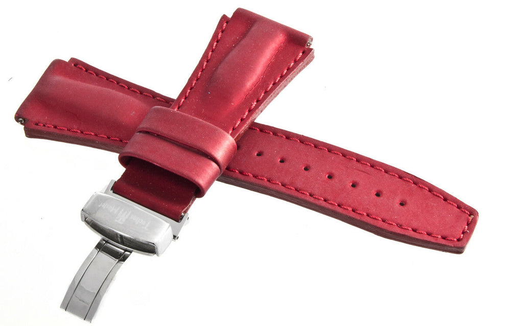 Techno Master 26mm Red Genuine Leather Watch Band Strap