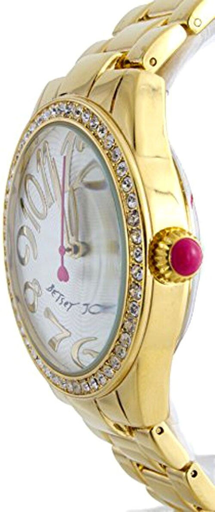 Betsey Johnson Women's Gold-Tone Silver Dial Crystals Accented Watch BJ00290-08