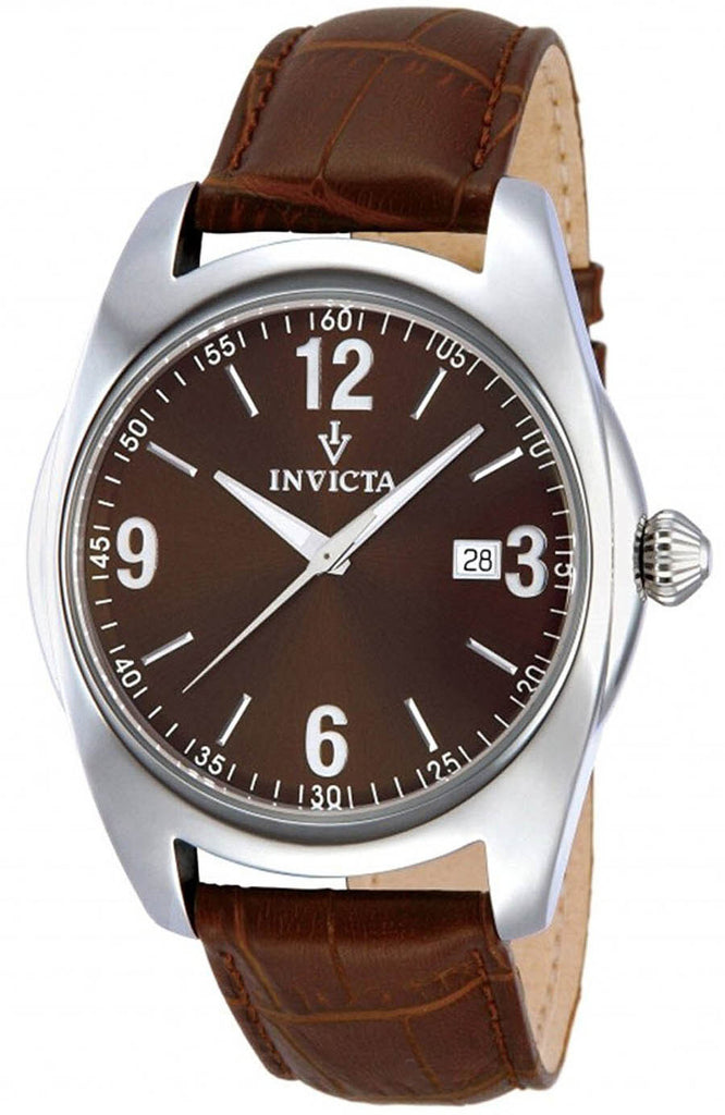 Invicta 12189 Vintage Brown Dial Brown Leather Strap Men's Watch