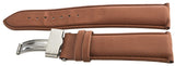King Master 24mm Brown Leather Silver Buckle Watch Band Strap