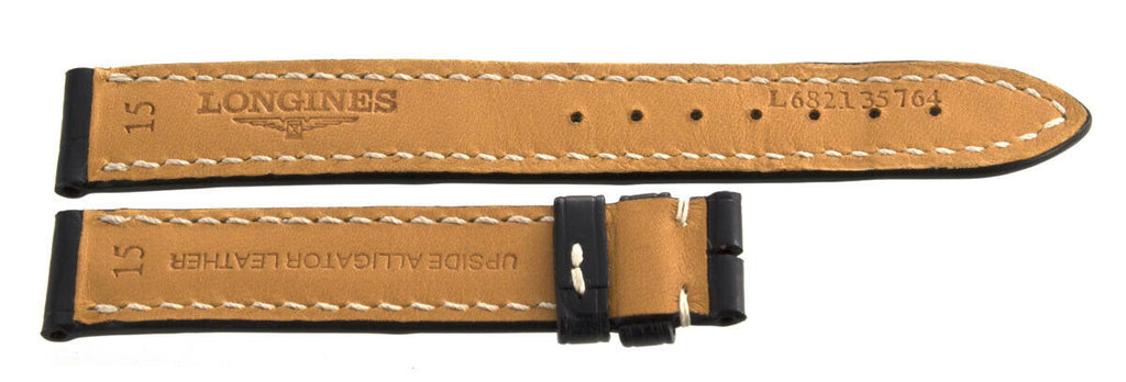 Longines 15mm x 14mm Black Watch Band Strap L682135764