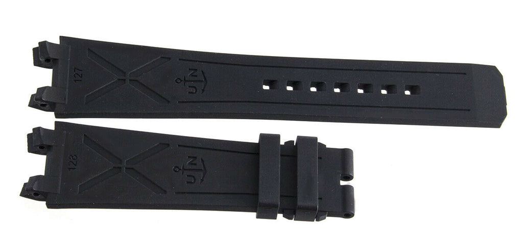 Ulysse Nardin 18mm x 18mm Black Rubber Watch Band For New Sceleton