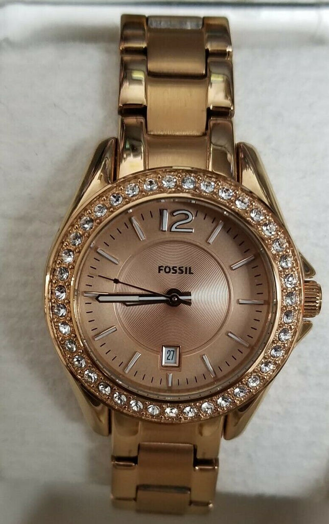 Fossil Women's Riley Rose Gold-Tone Stainless Steel Watch ES2889